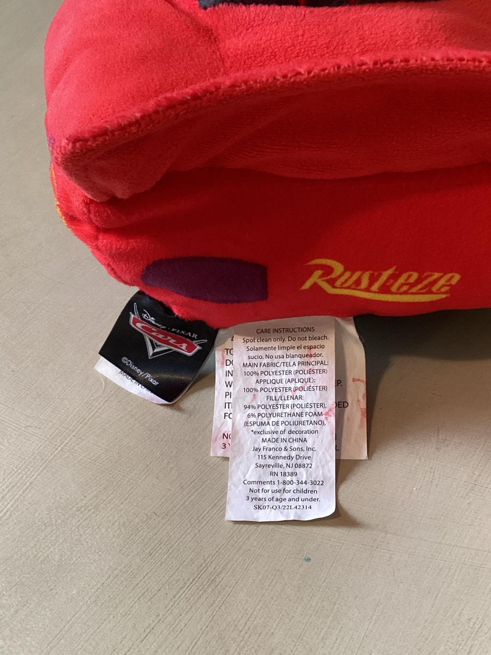 Disney Pixar Cars Red Lightning McQueen Plush Stuffed Toy 18 Inch - Picture 5 of 8